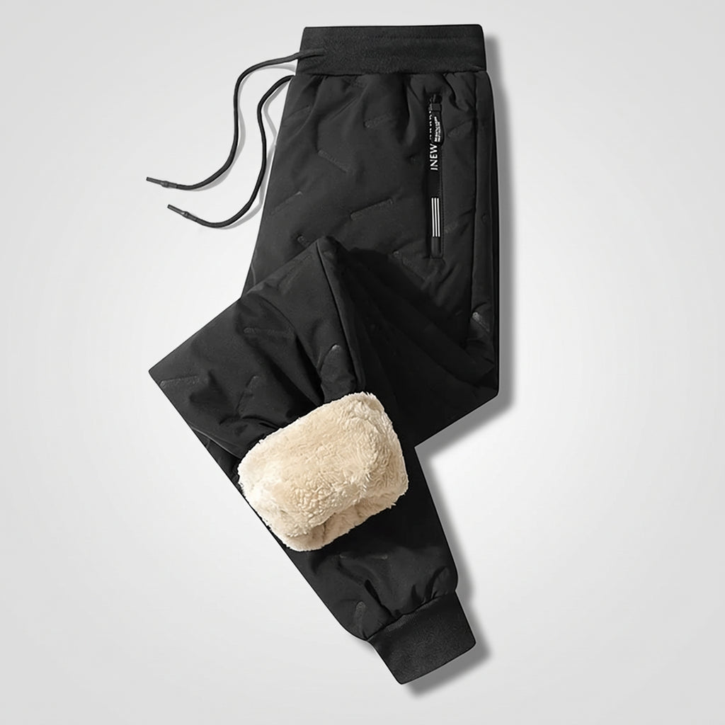 Men’s Winter Fleece-Lined Thermal Sweatpants – Thick, Warm & Windproof
