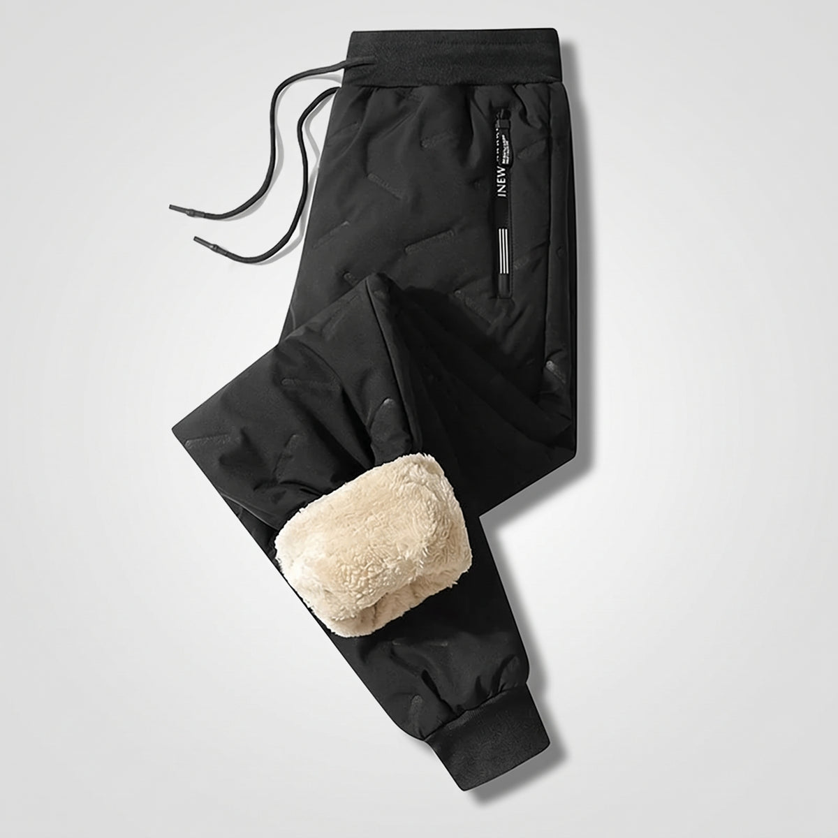 Men’s Winter Fleece-Lined Thermal Sweatpants – Thick, Warm & Windproof