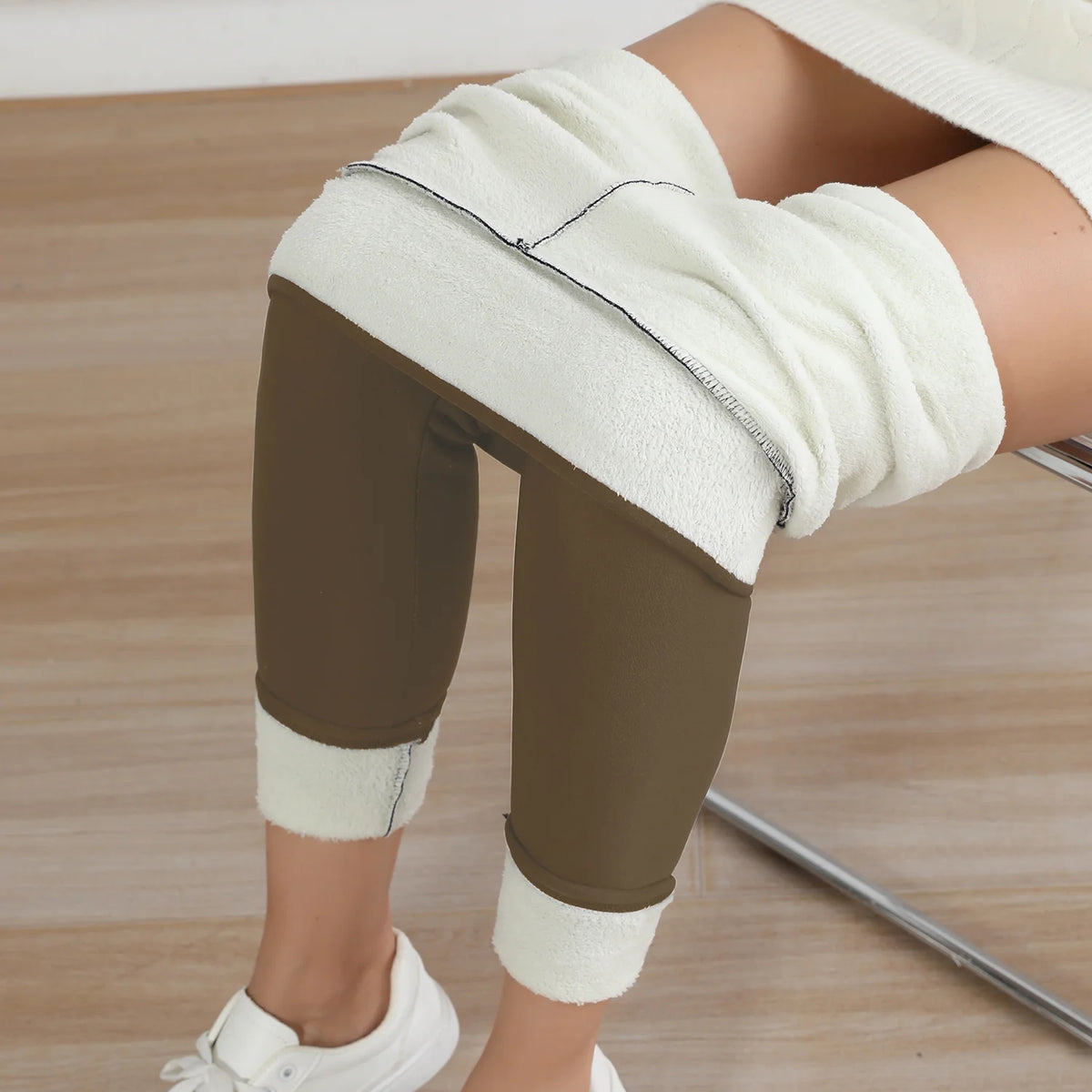 Women’s High-Waist Fleece-Lined Winter Leggings – Warm & Stretchy