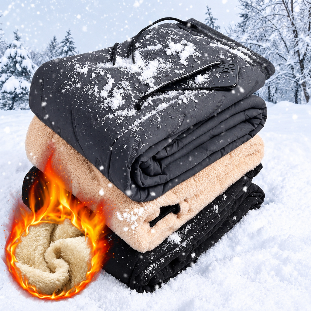 Men’s Winter Fleece-Lined Thermal Sweatpants – Thick, Warm & Windproof